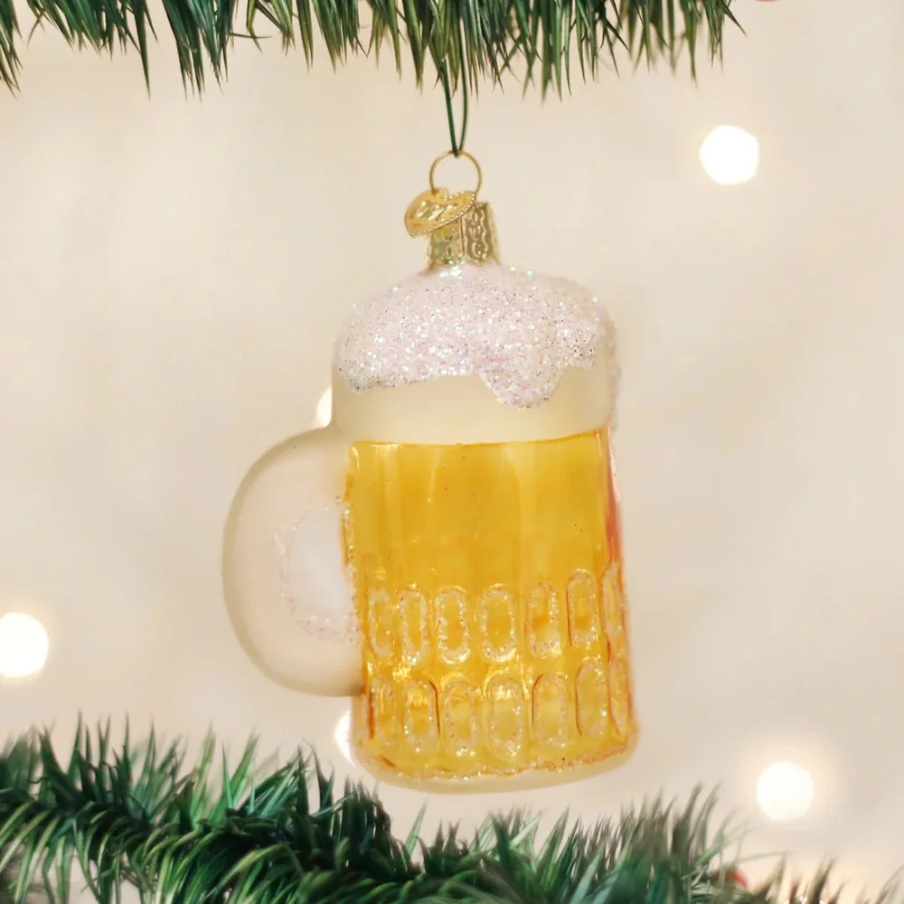 Old World Christmas ‘Mug of Beer’ Glass Ornament New With Tags Never Displayed